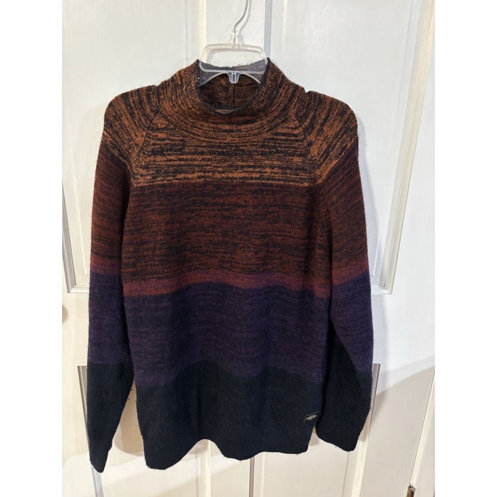 Scotch & Soda Mens Sz M High Collar Gradient Wool Blend Sweater